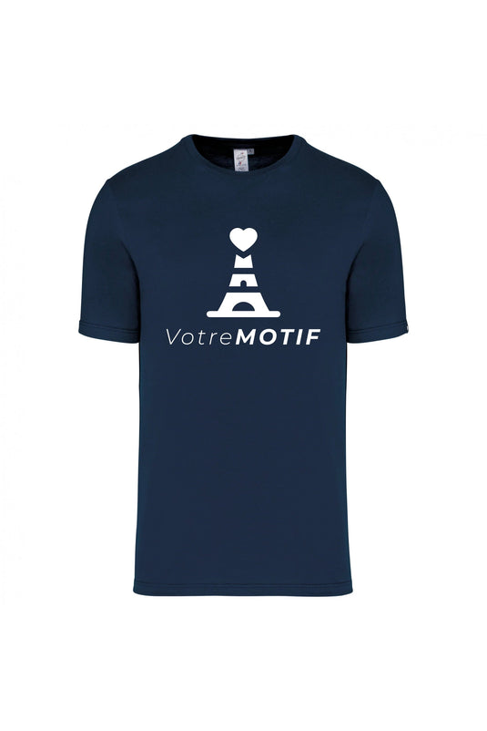 exemple de tee shirt homme col rond made in france personnalisable bleu marine