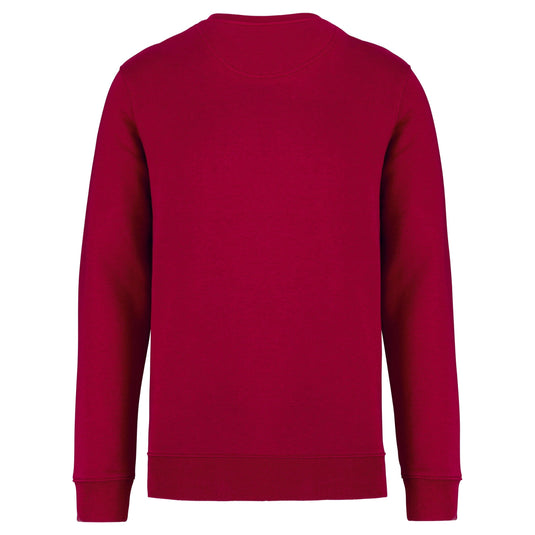 dos d'un sweat shirt unisexe col rond eco responsable coton bio personnalisable rouge