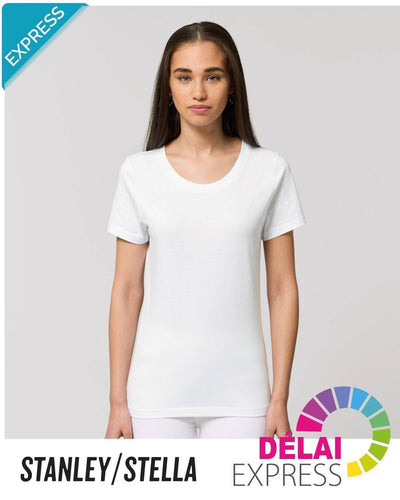 Tee-shirt Blanc Coton Bio Femme - PERSONNALISATION EXPRESS _ Impression_Nantes_Saint_Nazaire