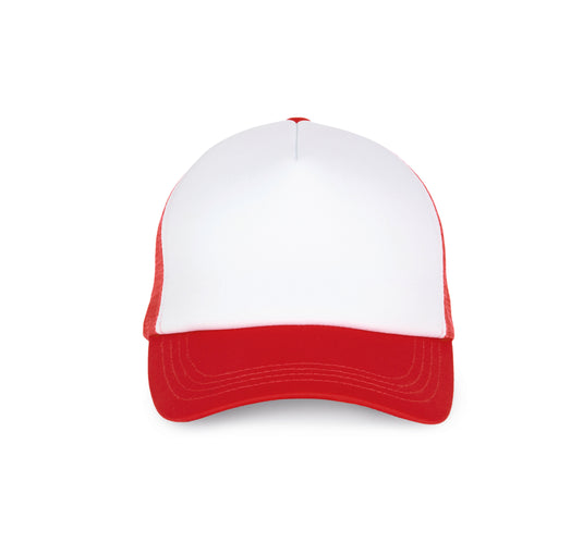 casquette trucker blanche et rouge personnalisable