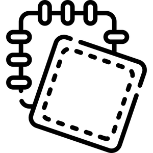 pictogramme répresentant un ecusson brodé