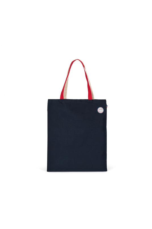 sac tot bag made in france personnalisable noir lanière rouge