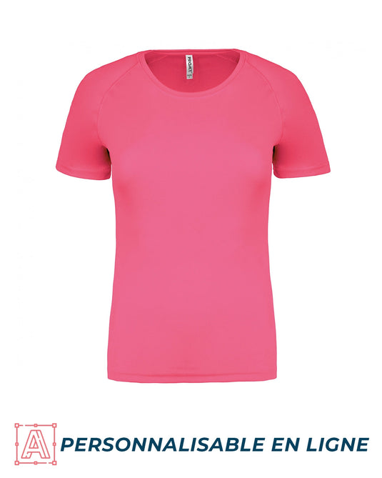 tee shirt de sport femme personnalisable  rose