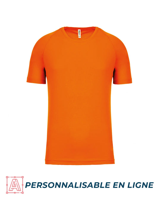 tee shirt de sport pour homme personnalisable orange