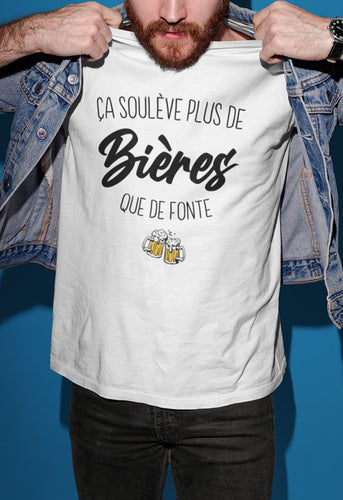 Tee-shirt | Ça soulève plus de bières que de fonte _ Impression_Nantes_Saint_Nazaire
