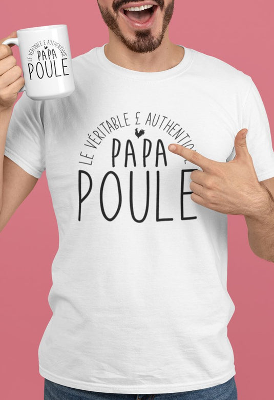 Tee-shirt | Papa Poule _ Impression_Nantes_Saint_Nazaire