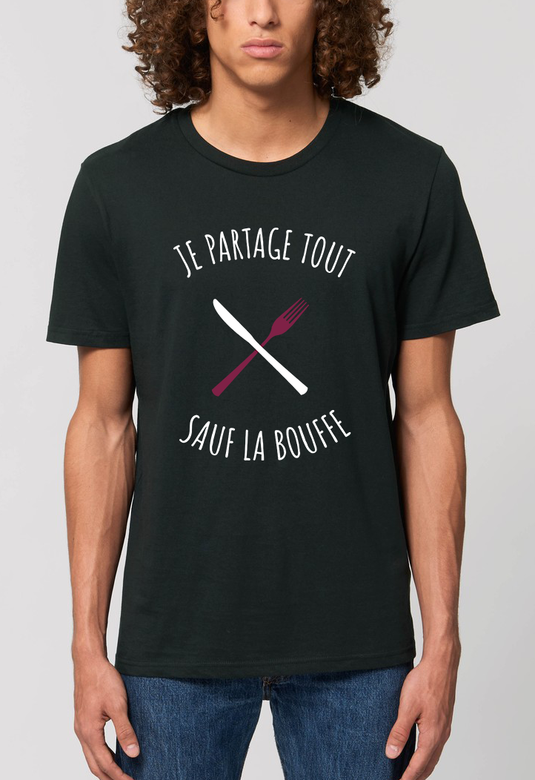 Tee-shirt | Je Partage Tout Sauf La Bouffe _ Impression_Nantes_Saint_Nazaire