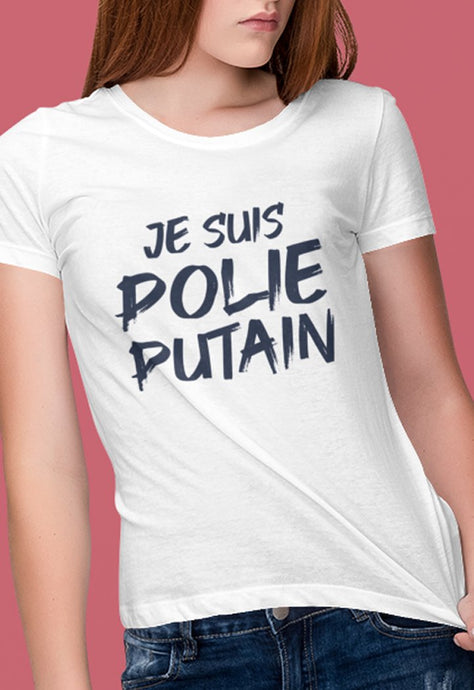 Tee-shirt femme | JE SUIS POLIE _ Impression_Nantes_Saint_Nazaire