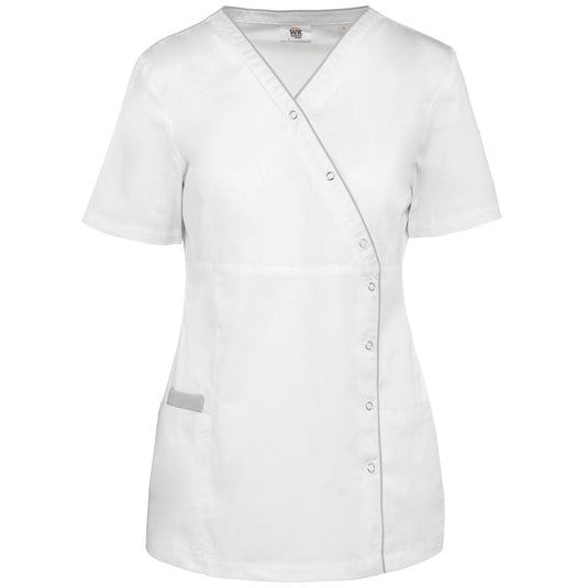blouse de travail polycoton femme personnalisable blanche