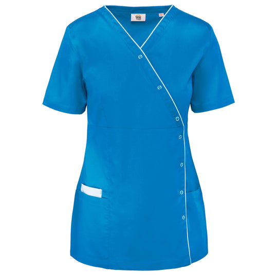 blouse de travail polycoton femme personnalisable bleu