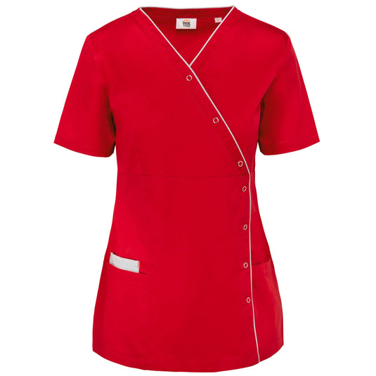 blouse de travail polycoton femme personnalisable rouge