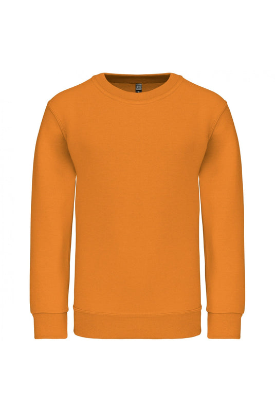 sweat shirt enfant col rond personnalisable  orange