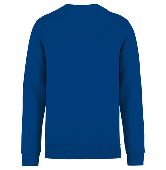 dos d'un sweat shirt unisexe col rond eco responsable coton bio personnalisable bleu