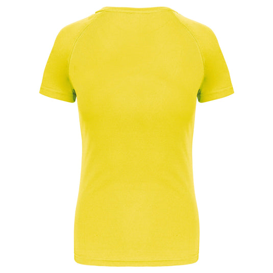 dos du tee shirt de sport femme personnalisable jaune