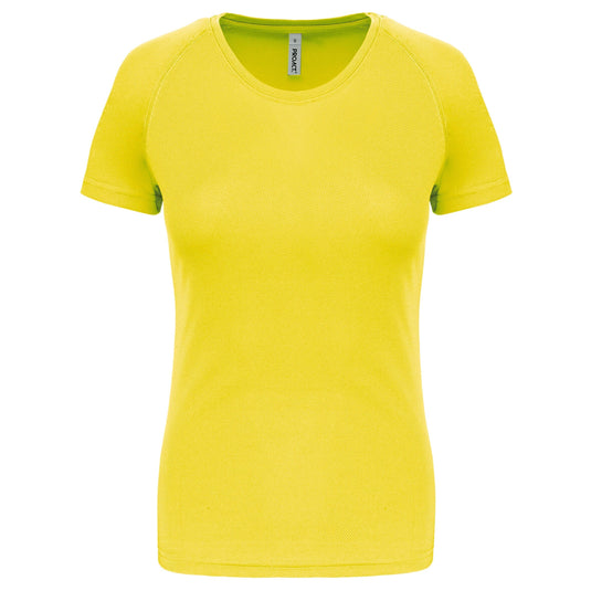 tee shirt de sport femme personnalisable  jaune