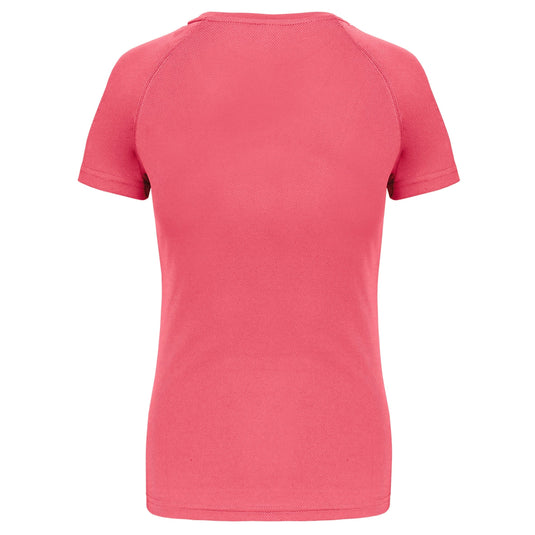dos du tee shirt de sport femme personnalisable rose