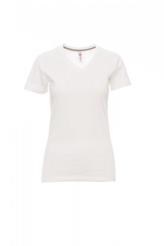 Tee-shirt Blanc Col V Femme _ Impression_Nantes_Saint_Nazaire