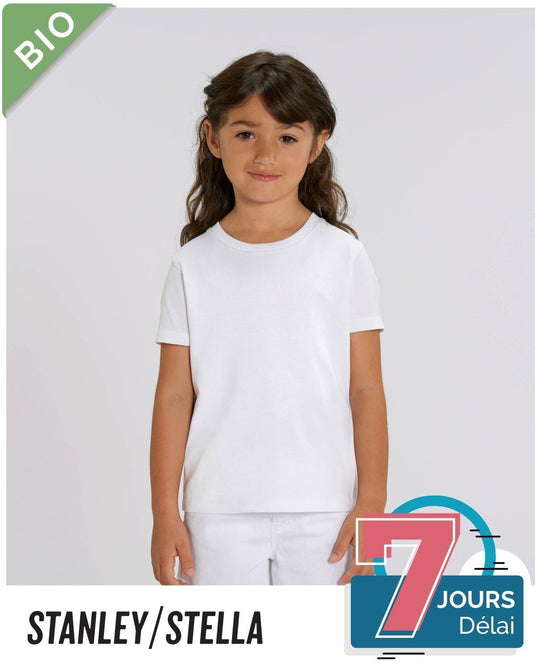 Tee-shirt Blanc Enfant Coton Bio personnalisé _ Impression_Nantes_Saint_Nazaire